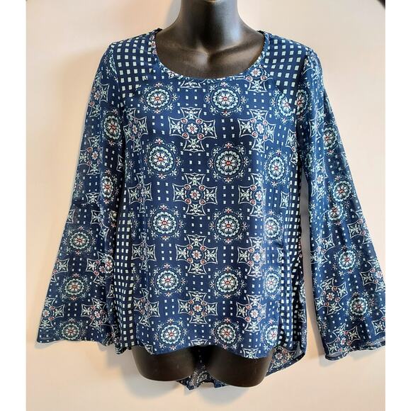 Red Camel Tops - Red Camel Women's Floral Bell Sleeve Tunic Top - Size XS